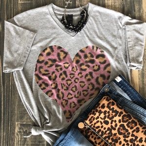 Heart V-Neck Tee Shirt